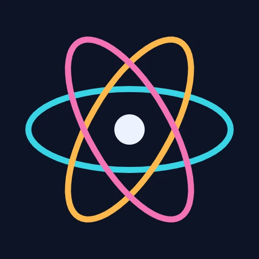 Physics Fundamentals logo: atom with three electron orbits